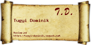 Tugyi Dominik névjegykártya